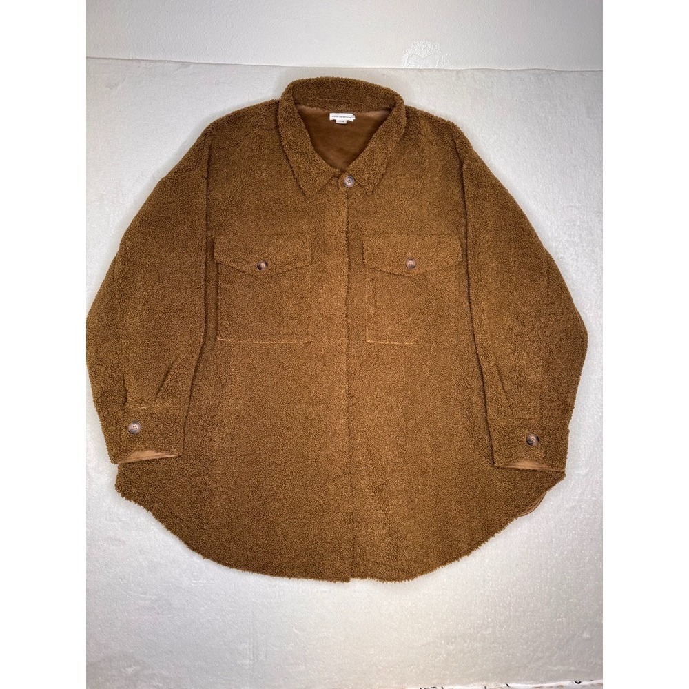 Good American Jacket Womens 7/8 Contour Sherpa Faux Shearling Jacket Teddy‎ Bear